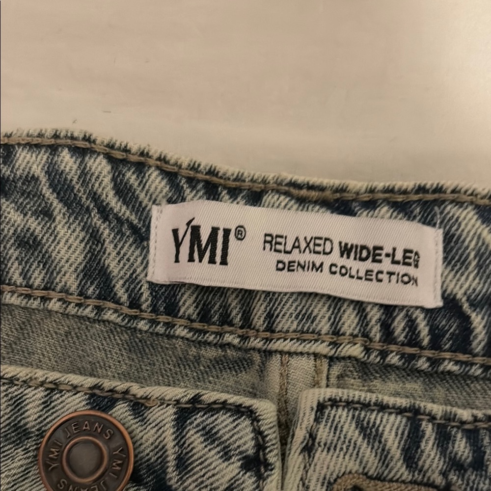 YMI Relaxed Wide-Leg Denim Jeans